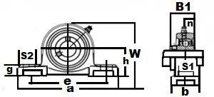 UCP205-16 Square Flanged Mounted Bearing - 1" ID - Cast Housing