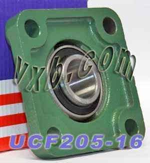 1" Bore Mounted Bearing UCF205-16 + Square Flanged Cast Housing