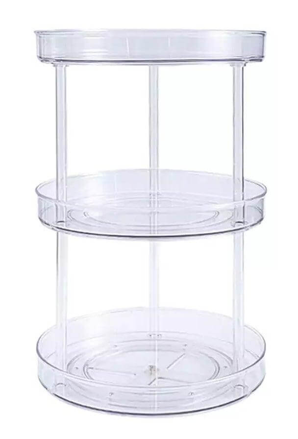 10" Triple Layer Acrylic Plastic Lazy Susan Turntable Organizer