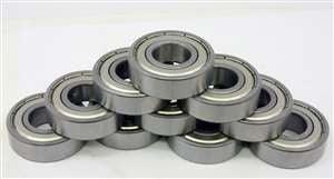 10-Pack Unflanged Shielded Slot Car Bearing 1/8" x 1/4" Bearings