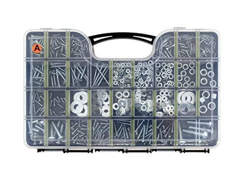 1,000pcs Hardware Assortment - Screws, Nuts, Bolts & Washers Kit
