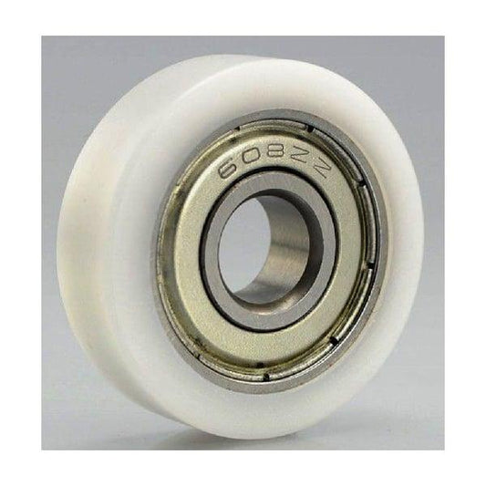 10mm Bore Bearing - 36mm White Plastic Tire 10x36x10.5mm
