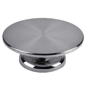 12" Stainless Steel Pizza Lazy Susan - Commercial Ball Bearing Turntable
