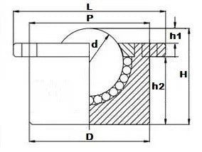1322 lbs Load Capacity Stainless Steel Flange Ball Transfer Bearing Unit Surface Bearing