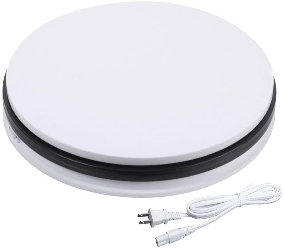 14" Electric Turntable Motorized Rotating Display Stand 110Lb max Loading White