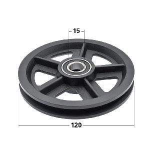 15mm Bore Bearing - 120mm Steel Wire Rope Cable Gym Pulley 15x120x16.5mm