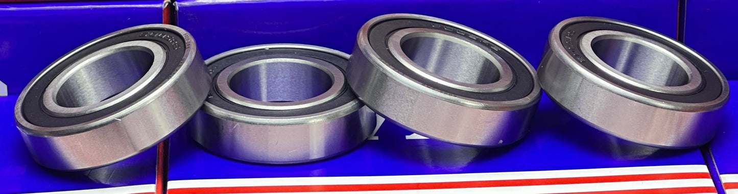 4-Pack 6005-2RS Ball Bearings - 25x47x12mm - Rubber Sealed