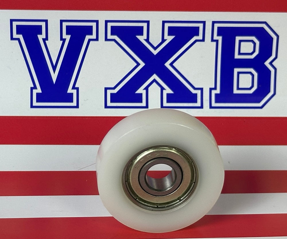 8mm Bore Bearing - 35mm White Plastic Tire 8x35x9mm