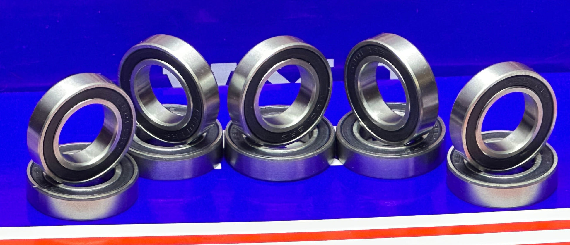 10-Pack 6801-2TS 12x21x5 Sealed Ball Bearings - PTFE Seals