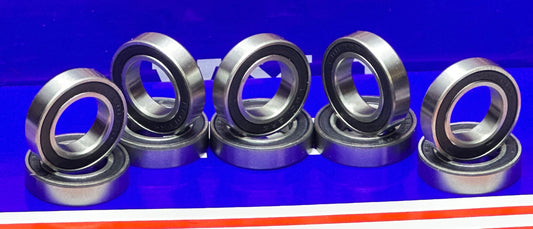 10-Pack 6801-2TS 12x21x5 Sealed Ball Bearings - PTFE Seals