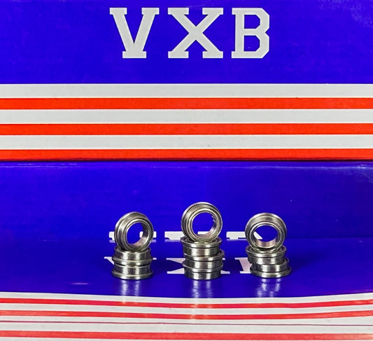 10-Pack Flanged Shielded Bearings FR168ZZ 1/4x3/8x1/8 inch Bearings