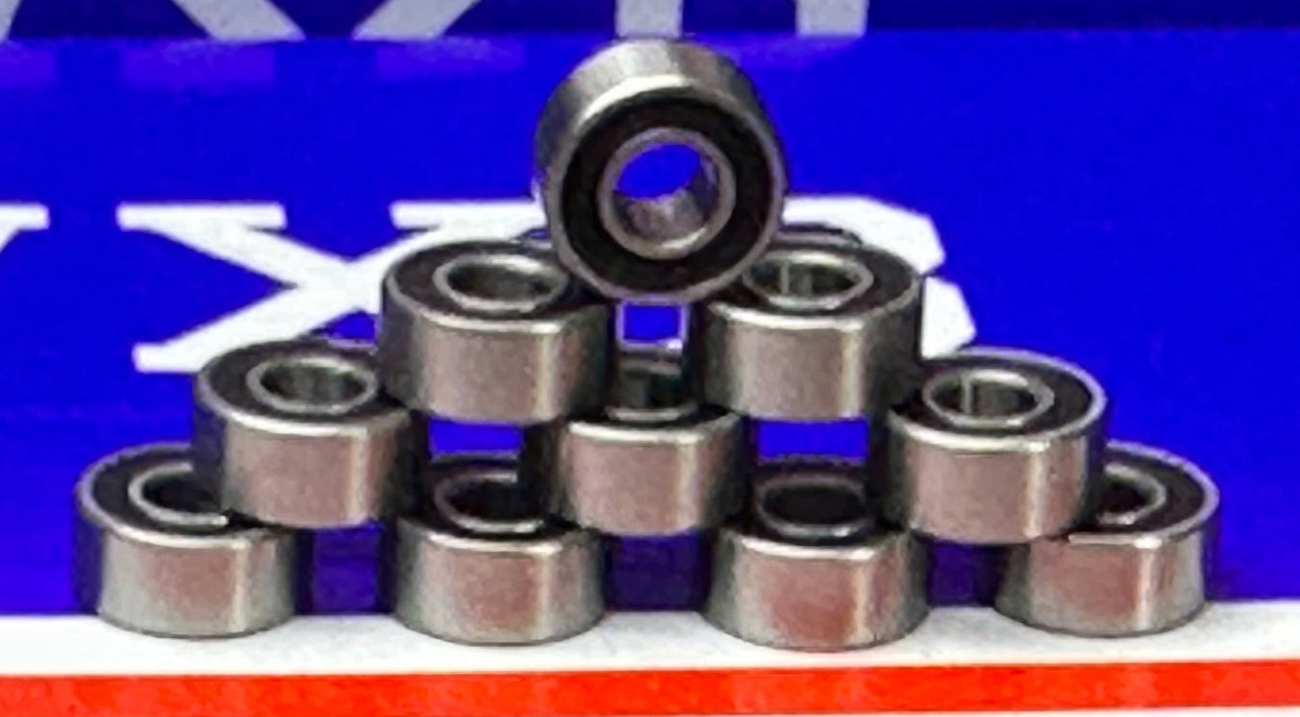 10-Pack Sealed Bearings R2-5-2RS 1/8" x 5/16x9/64 inch Miniature Bearings