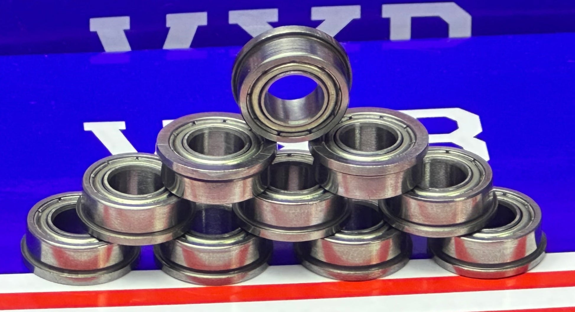 10-Pack Flanged Shielded Bearings FR188ZZ 1/4x1/2x3/16 inch Bearings