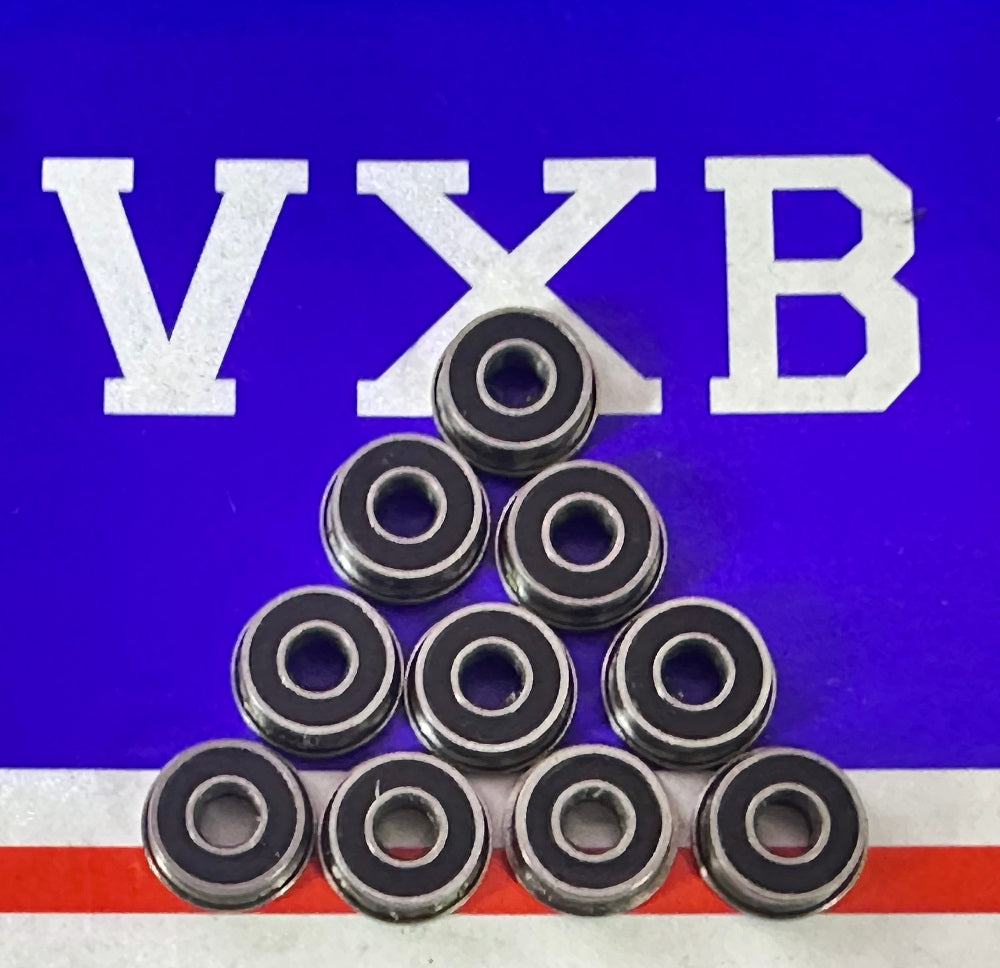 10-Pack Flanged Bearings FR2-5-2RS Sealed 1/8" x 5/16x9/64 inch Bearings