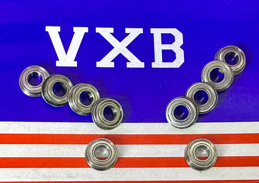 10-Pack Flanged Bearings FR166ZZ 3/16x3/8x1/8 inch Shielded Bearings