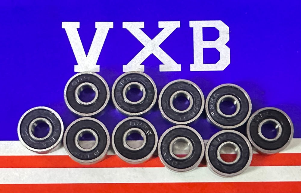 10-Pack Sealed Bearing R3-2RS 3/16" x 1/2" x 0.196" - Miniature Bearing