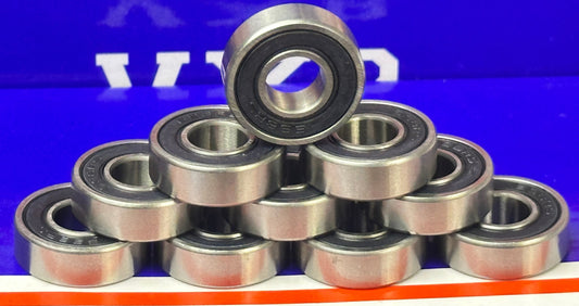 10-Pack 698-2RS 8x19 Sealed 8x19x6 Miniature Bearing