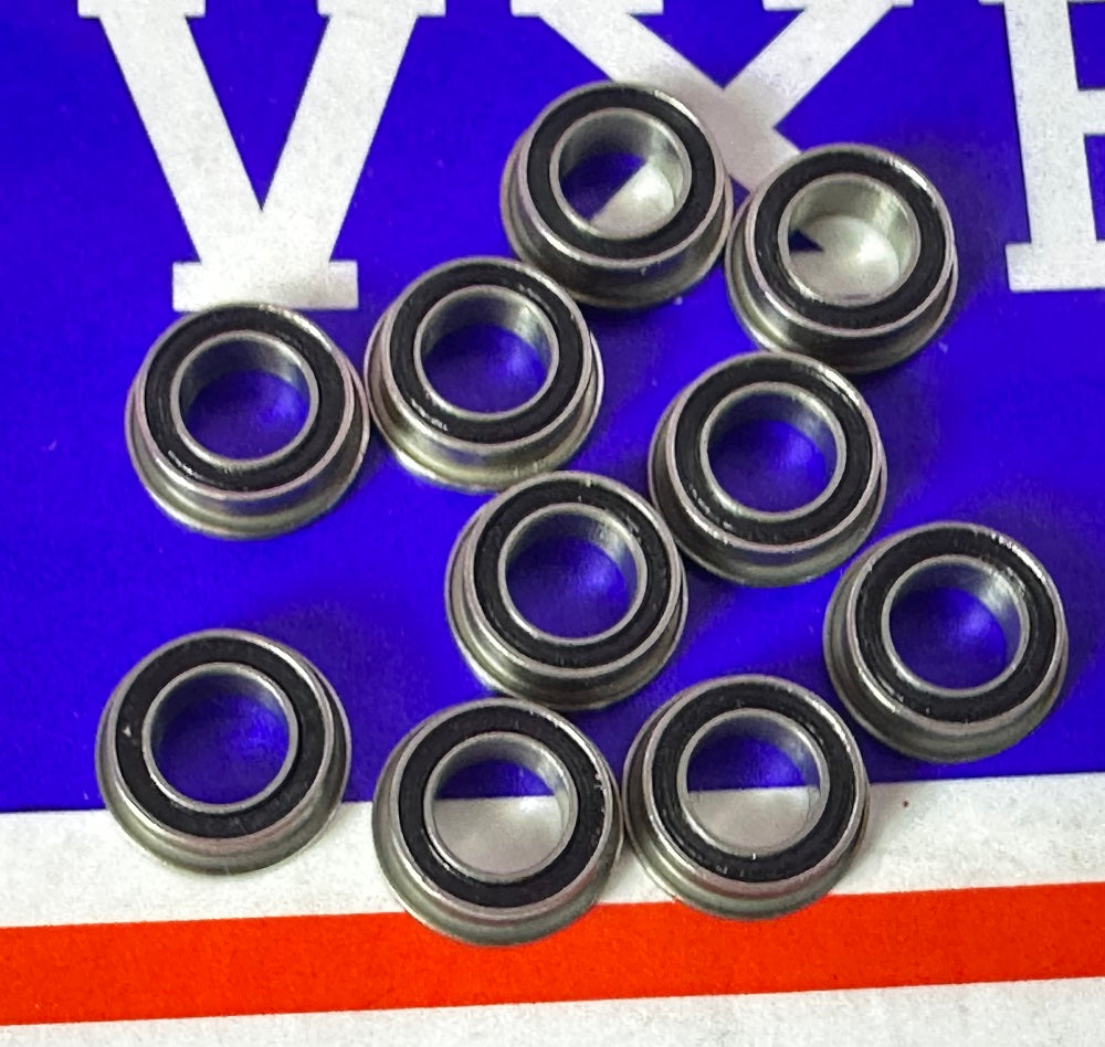 10-Pack Stainless Steel Flanged Bearings SFR156-2RS 3/16x5/16x1/8 inch Sealed Bearings