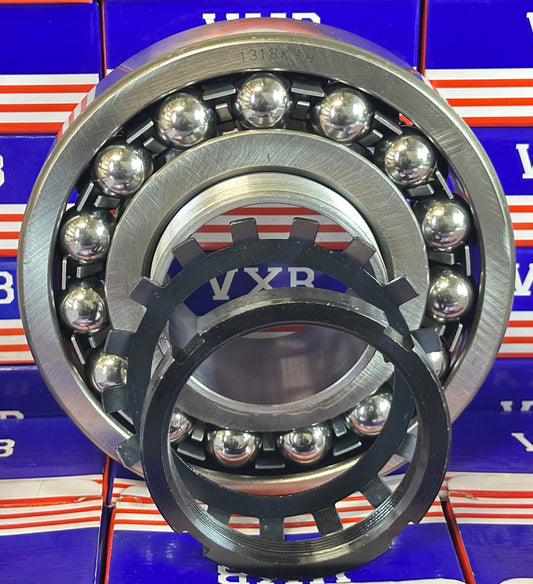 1318K+H Tapered Self Aligning Ball Bearing - Adapter Sleeve 80x190x64mm