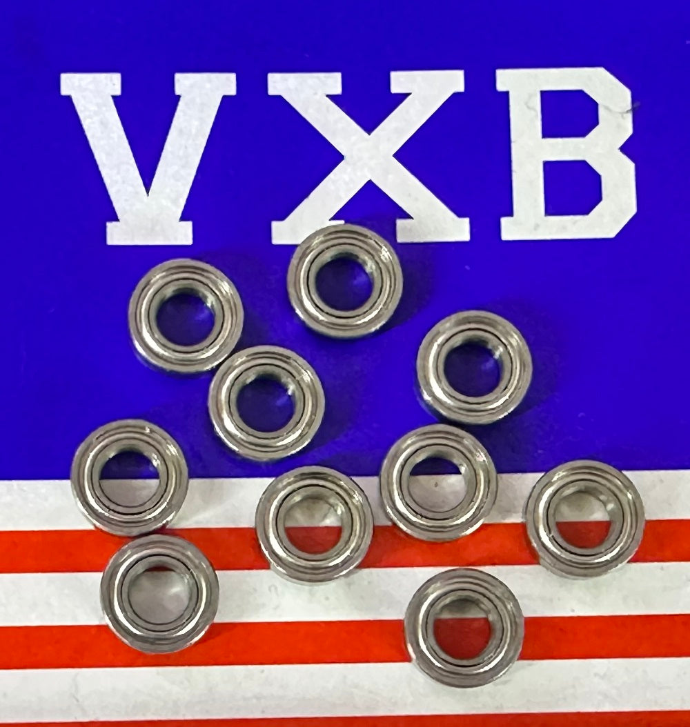 10-Pack SR166ZZ Bearings 3/16" x 3/8" x 1/8" - Stainless Steel - Shielded