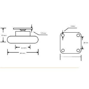 2.5" 4-Screws Flat Furniture Caster Base - 75lb Load (Pack of 10)