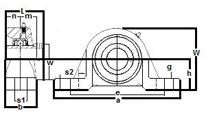 2 9/16" Bearing HCP213-41 Pillow Block Cast Housing Mounted Bearing - Eccentric Locking Collar