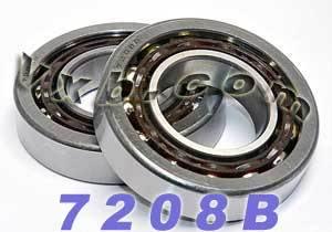 2-Pack Angular Contact Bearings 7208B 40x80x18mm