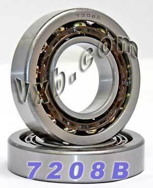 2-Pack Angular Contact Bearings 7208B 40x80x18mm