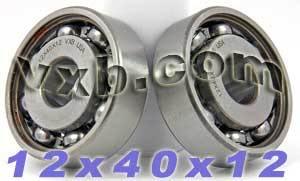 2 Ball Bearing 12x40x12 Open