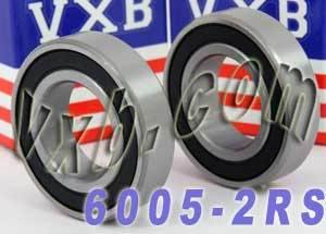 2-Pack Bearings 6005-2RS 25x47x12mm - Sealed
