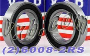 2-Pack Bearings 6008-2RS 40x68x15 Sealed