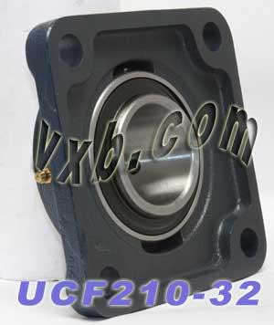 2-Pack Bearings UCF-210-32 + Square Flanged Cast Housing Mounted Bearings