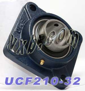 2-Pack Bearings UCF-210-32 + Square Flanged Cast Housing Mounted Bearings