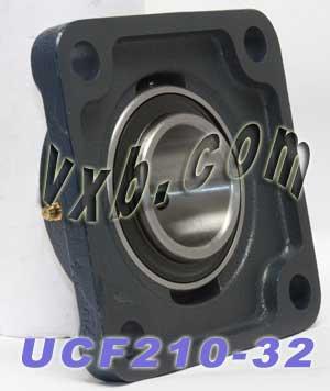 2-Pack Bearings UCF210-32 + Square Flanged Cast Housing Mounted Bearings