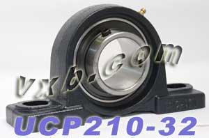 2-Pack Bearings UCP-210-32 + Pillow Block Cast Housing Mounted Bearings