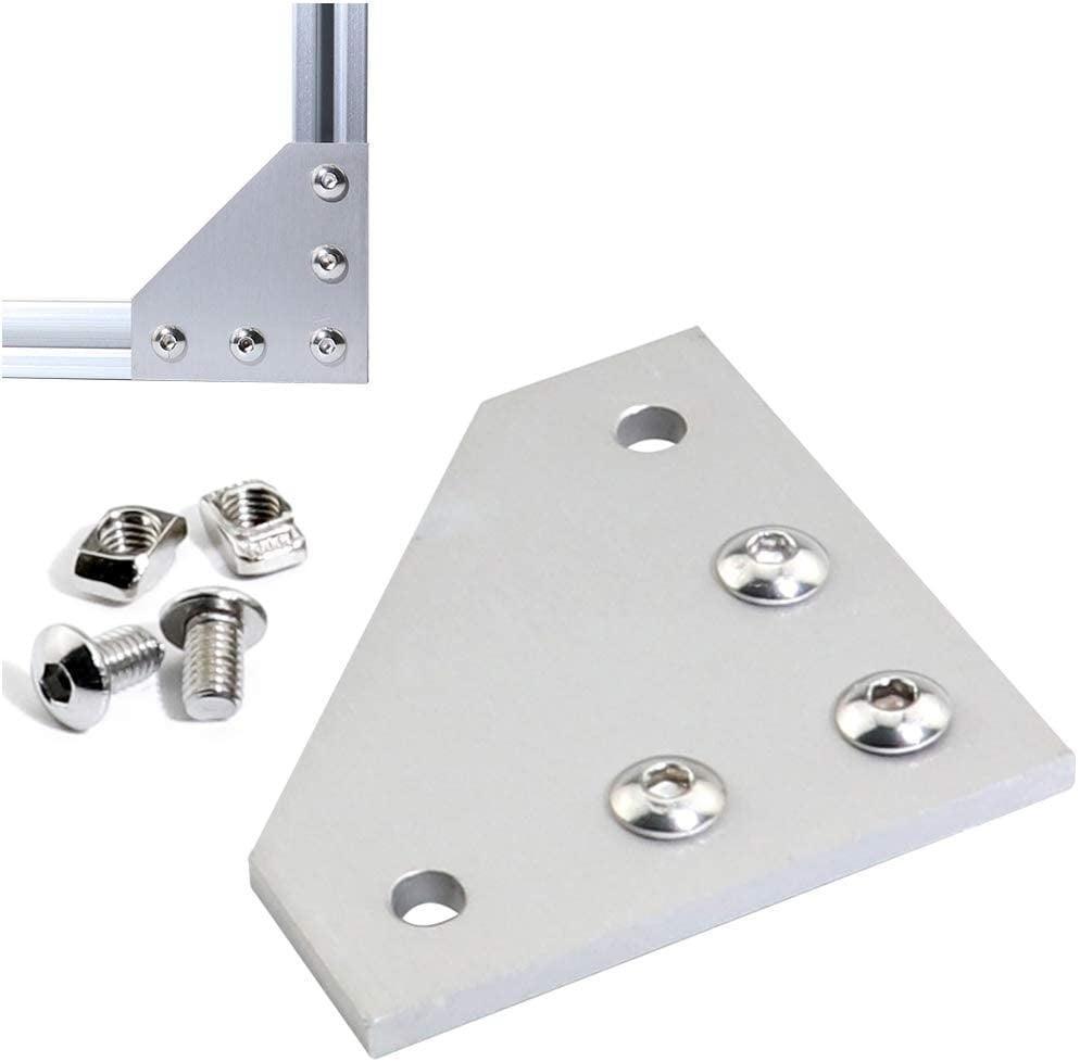 2020 Aluminum Corner Connector 90 Degree T-shape, 60 x 60 x 4mm, L type, V groove, extrusion Profile