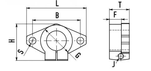 20mm CNC Flanged Shaft Support Block Supporter