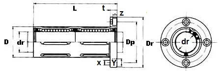 20mm Round Flanged Bushing Linear Motion LBF20UU