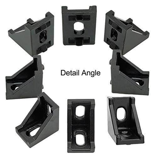 20-Sets Black 2020 Series Aluminum Profile Connector Set - Rail Accessories