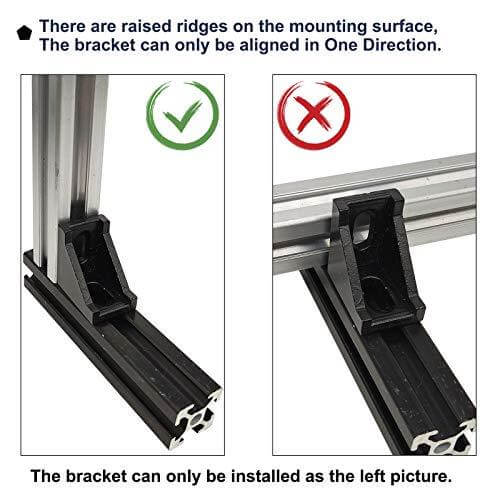 20-Sets Black 2020 Series Aluminum Profile Connector Set - Rail Accessories