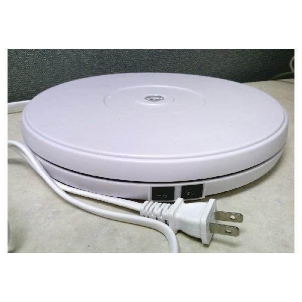 24 lbs Load 9.8" Dia. White Electric Motorized Rotating Turntable Lazy Susan