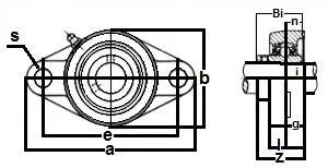 25mm Bearing UCFL205 + 2-Bolt Flanged Cast Housing Mounted Bearing