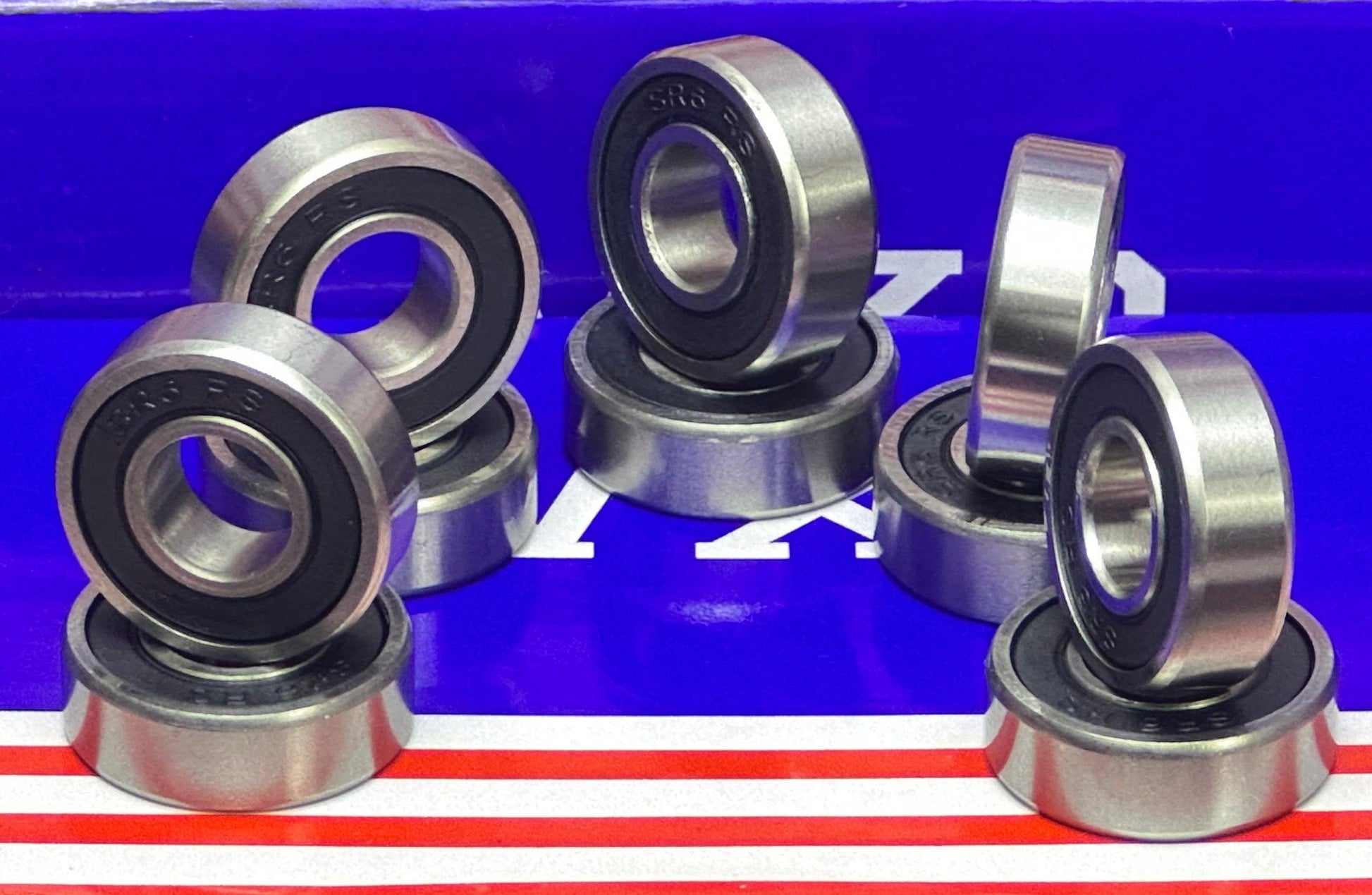 10-Pack Stainless Steel Ball Bearings SR6-2RS