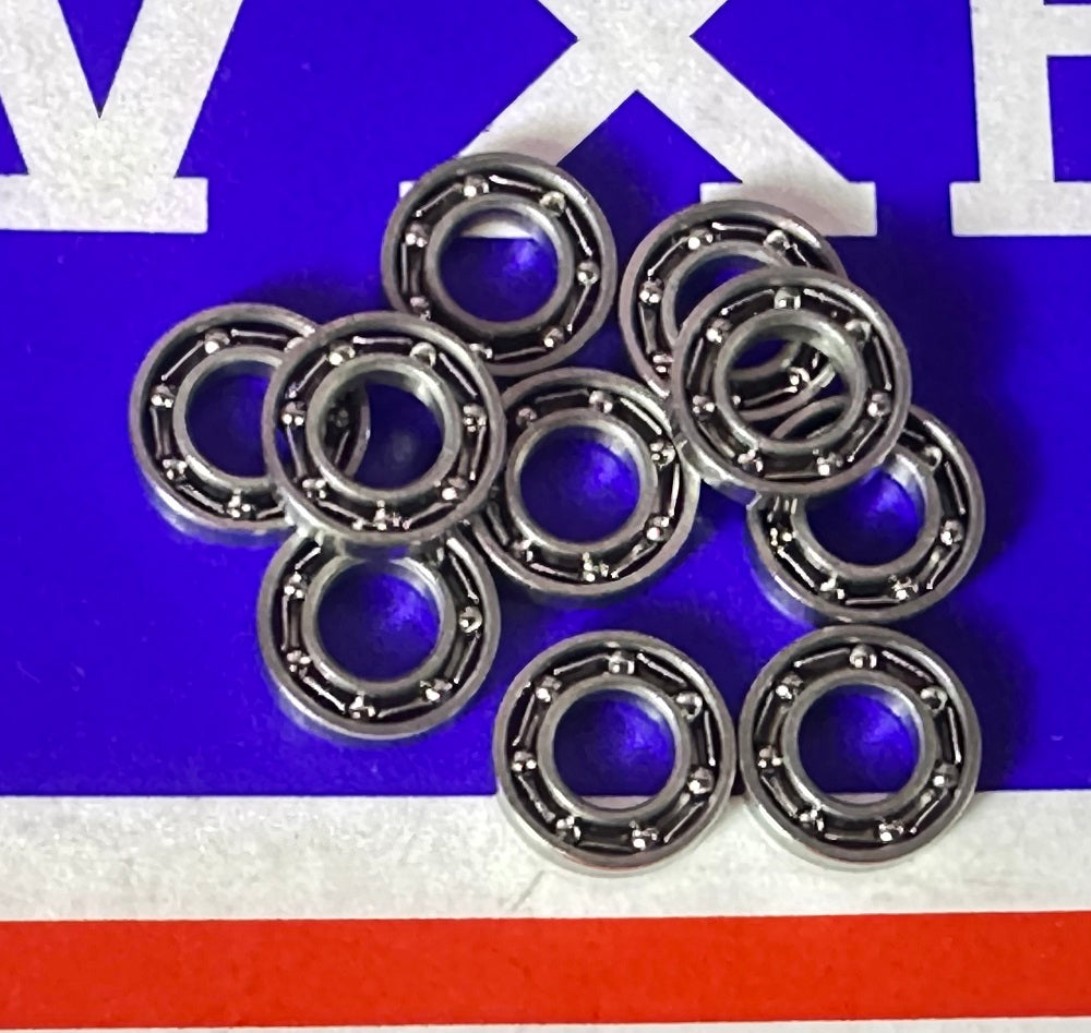 10-Pack ABEC-3 Bearings 4x8x2 Stainless Steel Open Miniature 4mm Bore