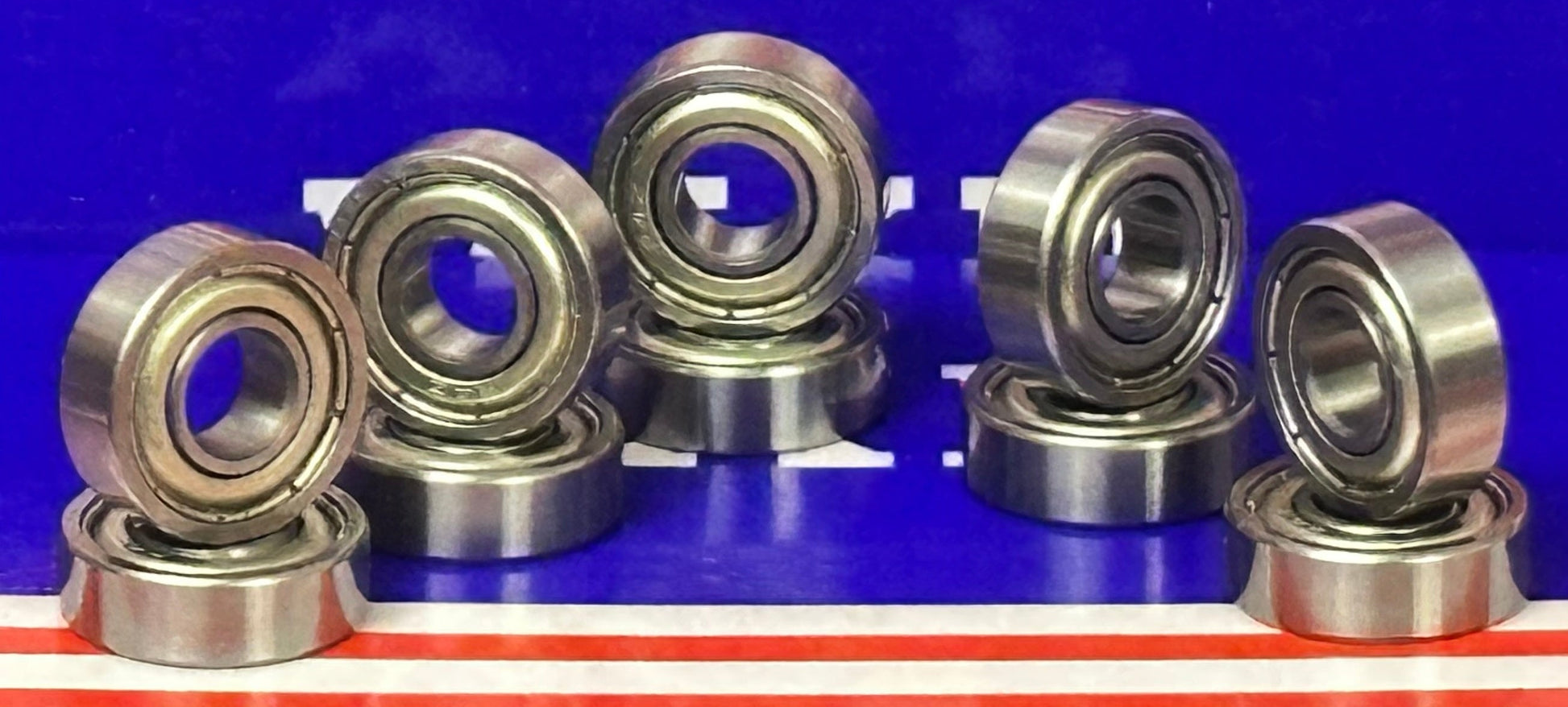 10-Pack R4ZZ 1/4" x 5/8" x 0.196" Shielded Miniature Bearing