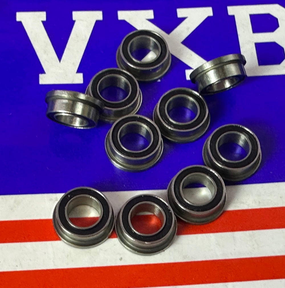 10-Pack Stainless Steel Flanged Bearings SFR156-2RS 3/16x5/16x1/8 inch Sealed Bearings