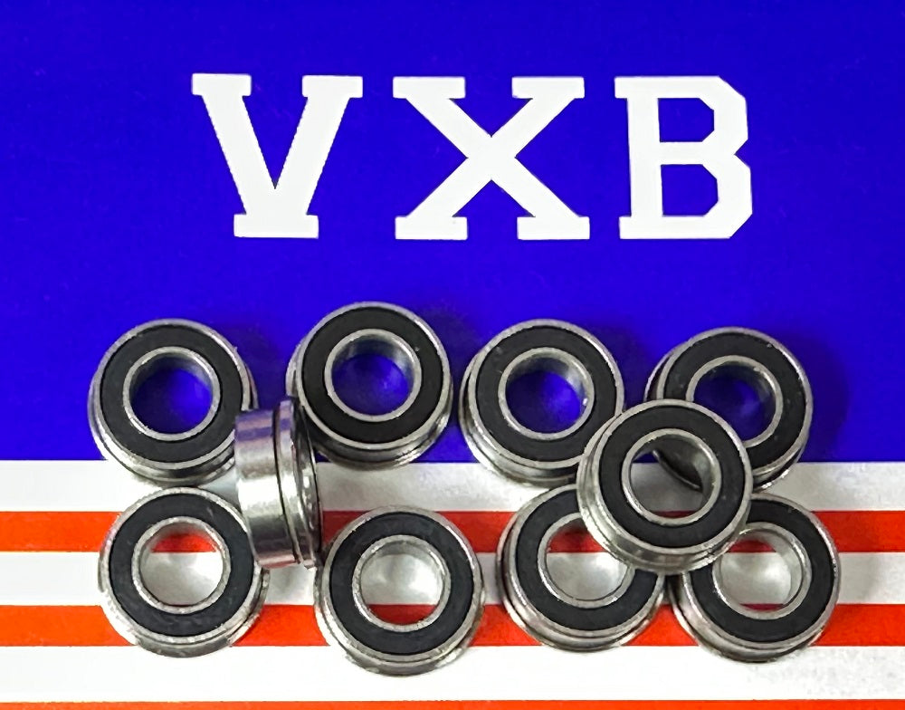 10-Pack Flanged Sealed Bearings FR188-2RS 1/4x1/2x3/16 inch Bearings