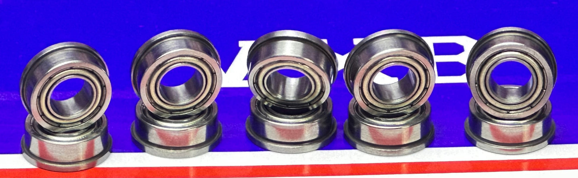 10-Pack Flanged Shielded Bearings FR188ZZ 1/4x1/2x3/16 inch Bearings