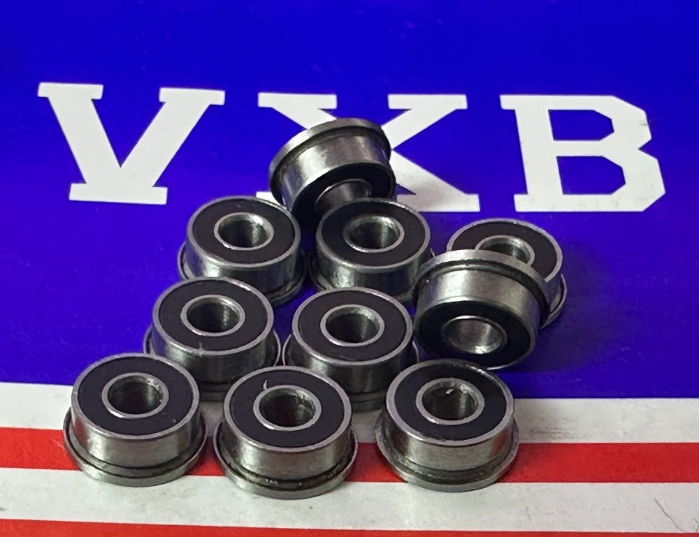 10-Pack Flanged Bearings FR2-5-2RS Sealed 1/8" x 5/16x9/64 inch Bearings