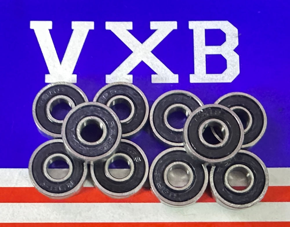 10-Pack Sealed Bearing R3-2RS 3/16" x 1/2" x 0.196" - Miniature Bearing